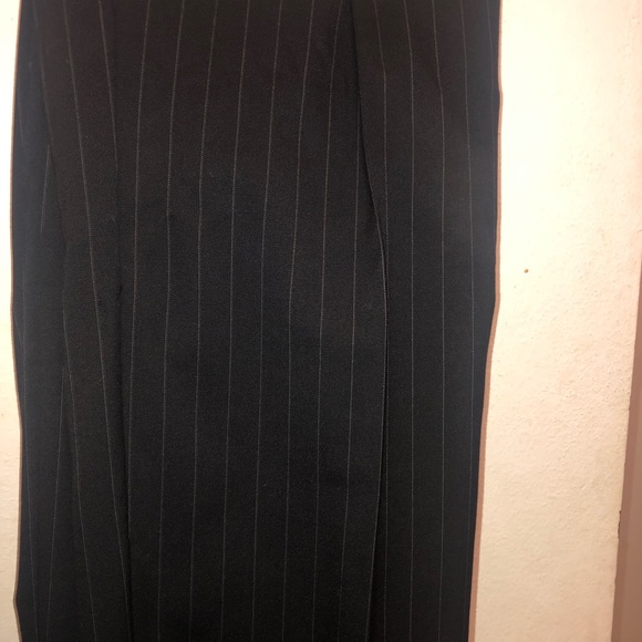 Black pin stripe full suit with pants and vest - Picture 4 of 5